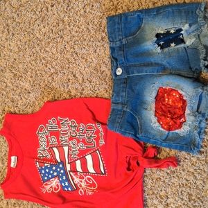 Sparkle in pink 4th of July outfit size 6